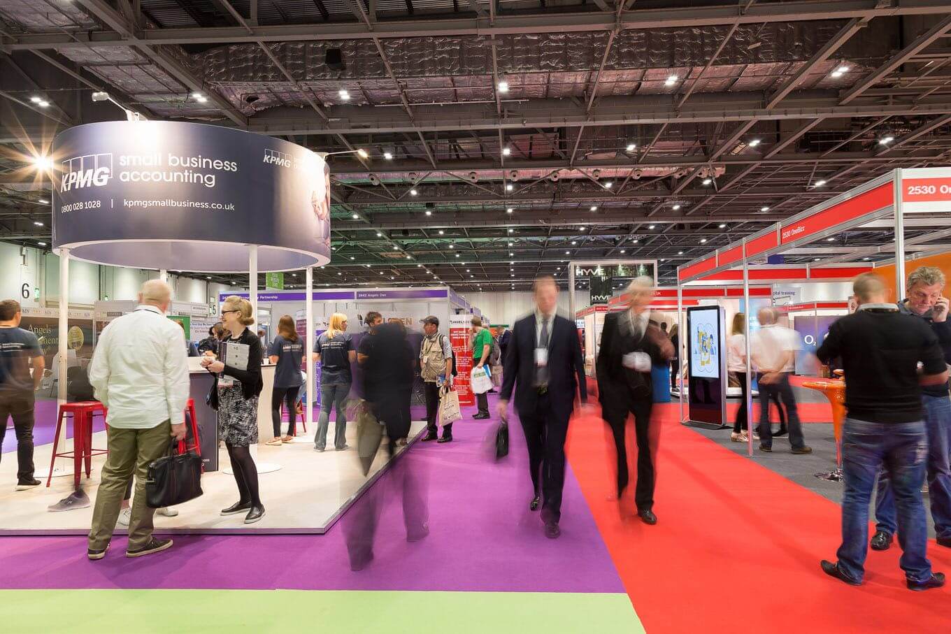 Event photography of The Business Show at ExCel London taken with slow shutterspeed setting